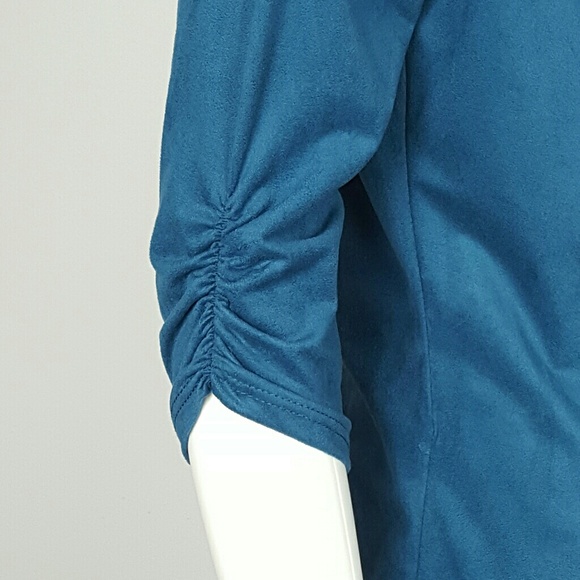 WOMEN'S BLUE BLAZER / CARDIGAN WATER FALL - Picture 3 of 4